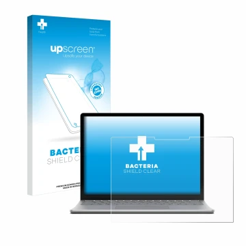 Parte frontale di una confezione del prodotto con il logo del marchio upscreen. Accanto è raffigurato il dispositivo Microsoft