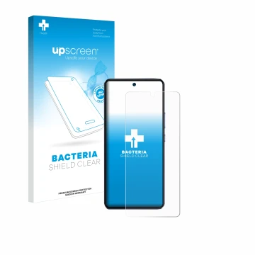 Parte frontale di una confezione del prodotto con il logo del marchio upscreen. Accanto è raffigurato il dispositivo Vivo V40 