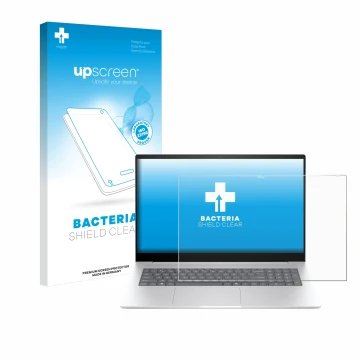 Parte frontale di una confezione del prodotto con il logo del marchio upscreen. Accanto è raffigurato il dispositivo HP Envy 1