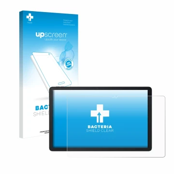 Parte frontale di una confezione del prodotto con il logo del marchio upscreen. Accanto è raffigurato il dispositivo Blackview