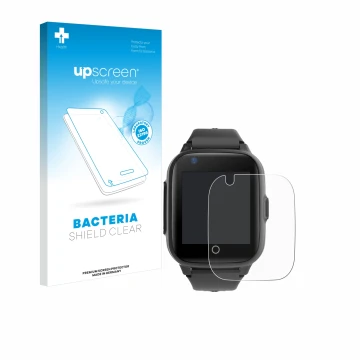 Parte frontale di una confezione del prodotto con il logo del marchio upscreen. Accanto è raffigurato il dispositivo Leotec Ki