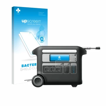 Parte frontale di una confezione del prodotto con il logo del marchio upscreen. Accanto è raffigurato il dispositivo Anker SOL