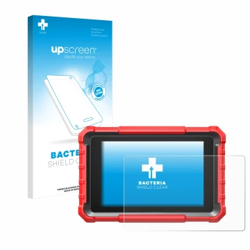 Parte frontale di una confezione del prodotto con il logo del marchio upscreen. Accanto è raffigurato il dispositivo Launch X-