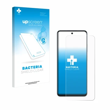 Parte frontale di una confezione del prodotto con il logo del marchio upscreen. Accanto è raffigurato il dispositivo Oppo A60 