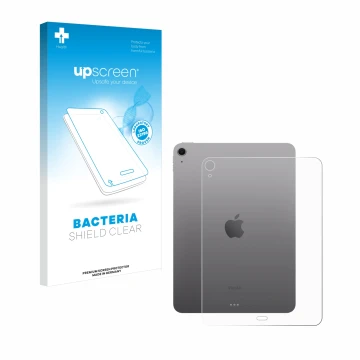 Parte frontale di una confezione del prodotto con il logo del marchio upscreen. Accanto è raffigurato il dispositivo Apple iPa