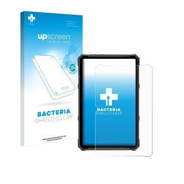 Parte frontale di una confezione del prodotto con il logo del marchio upscreen. Accanto è raffigurato il dispositivo Ulefone A