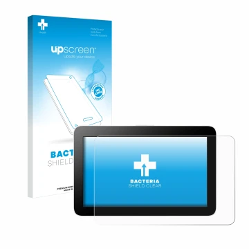 Parte frontale di una confezione del prodotto con il logo del marchio upscreen. Accanto è raffigurato il dispositivo Wacom One