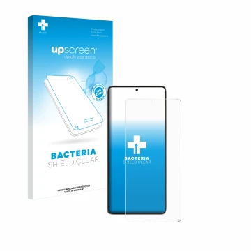 Parte frontale di una confezione del prodotto con il logo del marchio upscreen. Accanto è raffigurato il dispositivo Xiaomi Po