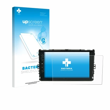 Parte frontale di una confezione del prodotto con il logo del marchio upscreen. Accanto è raffigurato il dispositivo Dynavin D