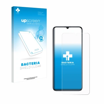 Parte frontale di una confezione del prodotto con il logo del marchio upscreen. Accanto è raffigurato il dispositivo Oukitel C