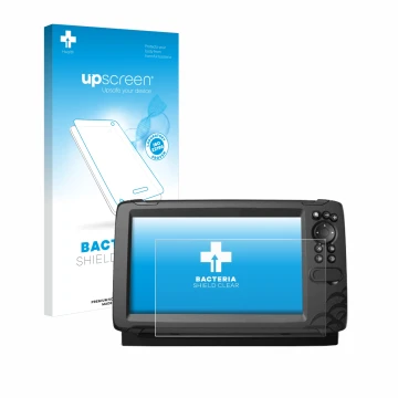 Parte frontale di una confezione del prodotto con il logo del marchio upscreen. Accanto è raffigurato il dispositivo Lowrance 