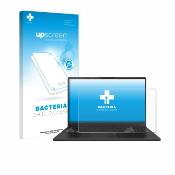 Parte frontale di una confezione del prodotto con il logo del marchio upscreen. Accanto è raffigurato il dispositivo ASUS Vivo