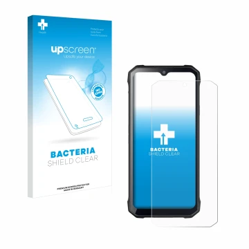 Parte frontale di una confezione del prodotto con il logo del marchio upscreen. Accanto è raffigurato il dispositivo Hotwav T7