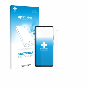 Parte frontale di una confezione del prodotto con il logo del marchio upscreen. Accanto è raffigurato il dispositivo Oppo A79 