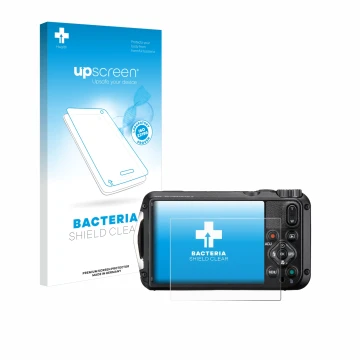 Parte frontale di una confezione del prodotto con il logo del marchio upscreen. Accanto è raffigurato il dispositivo Ricoh Pen