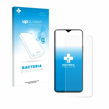 Parte frontale di una confezione del prodotto con il logo del marchio upscreen. Accanto è raffigurato il dispositivo Honor X6b