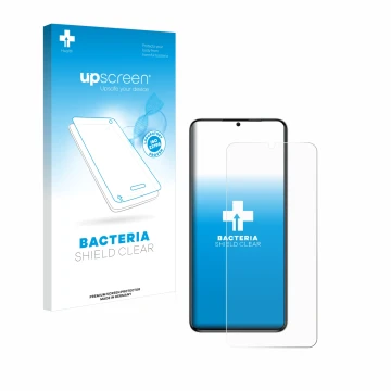 Parte frontale di una confezione del prodotto con il logo del marchio upscreen. Accanto è raffigurato il dispositivo Oukitel C