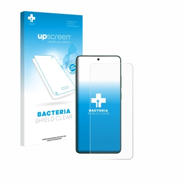 Parte frontale di una confezione del prodotto con il logo del marchio upscreen. Accanto è raffigurato il dispositivo Oppo Reno