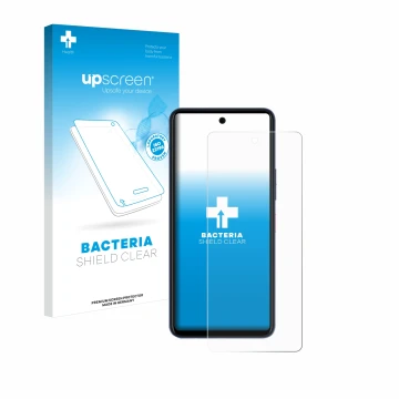Parte frontale di una confezione del prodotto con il logo del marchio upscreen. Accanto è raffigurato il dispositivo Telekom T