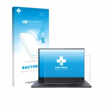 Parte frontale di una confezione del prodotto con il logo del marchio upscreen. Accanto è raffigurato il dispositivo ASUS ZenB