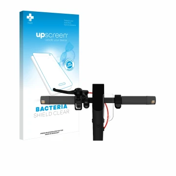 Parte frontale di una confezione del prodotto con il logo del marchio upscreen. Accanto è raffigurato il dispositivo Xiaomi Mi