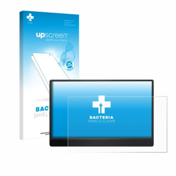 Parte frontale di una confezione del prodotto con il logo del marchio upscreen. Accanto è raffigurato il dispositivo MSI Pro M