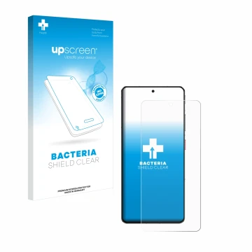 Parte frontale di una confezione del prodotto con il logo del marchio upscreen. Accanto è raffigurato il dispositivo ZTE Nubia