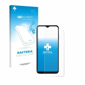 Parte frontale di una confezione del prodotto con il logo del marchio upscreen. Accanto è raffigurato il dispositivo Nokia G60