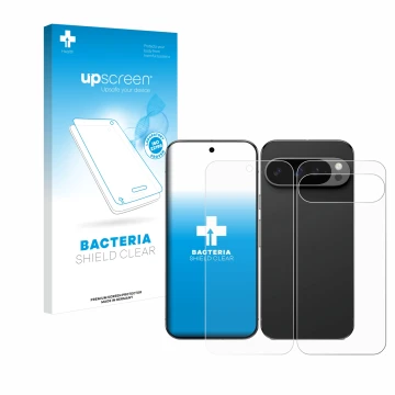 Parte frontale di una confezione del prodotto con il logo del marchio upscreen. Accanto è raffigurato il dispositivo Google Pi