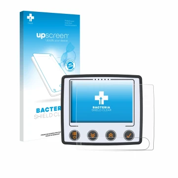 Parte frontale di una confezione del prodotto con il logo del marchio upscreen. Accanto è raffigurato il dispositivo Skytraxx 