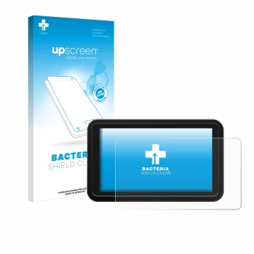 Parte frontale di una confezione del prodotto con il logo del marchio upscreen. Accanto è raffigurato il dispositivo Atomos Sh