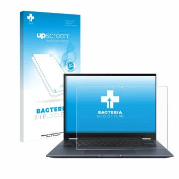 Parte frontale di una confezione del prodotto con il logo del marchio upscreen. Accanto è raffigurato il dispositivo ASUS Vivo