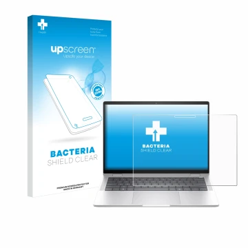 Parte frontale di una confezione del prodotto con il logo del marchio upscreen. Accanto è raffigurato il dispositivo HP EliteB