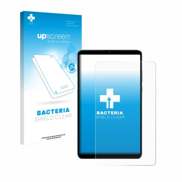 Parte frontale di una confezione del prodotto con il logo del marchio upscreen. Accanto è raffigurato il dispositivo Xiaomi Re