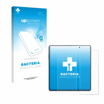 Parte frontale di una confezione del prodotto con il logo del marchio upscreen. Accanto è raffigurato il dispositivo Honor Mag