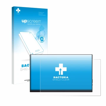 Parte frontale di una confezione del prodotto con il logo del marchio upscreen. Accanto è raffigurato il dispositivo Verbatim 