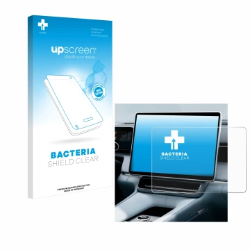 Parte frontale di una confezione del prodotto con il logo del marchio upscreen. Accanto è raffigurato il dispositivo Polestar 