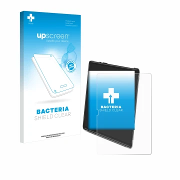 Parte frontale di una confezione del prodotto con il logo del marchio upscreen. Accanto è raffigurato il dispositivo Yestel T1