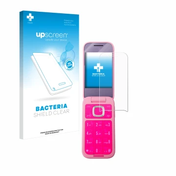 Parte frontale di una confezione del prodotto con il logo del marchio upscreen. Accanto è raffigurato il dispositivo HMD Barbi