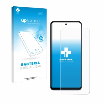 Parte frontale di una confezione del prodotto con il logo del marchio upscreen. Accanto è raffigurato il dispositivo Vivo Y19s