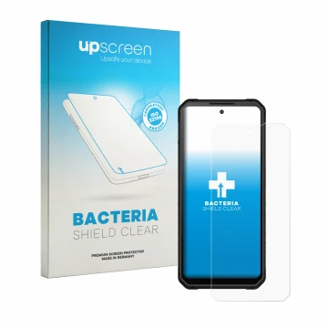Parte frontale di una confezione del prodotto con il logo del marchio upscreen. Accanto è raffigurato il dispositivo iiiF150 R