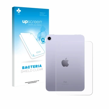 Parte frontale di una confezione del prodotto con il logo del marchio upscreen. Accanto è raffigurato il dispositivo Apple iPa