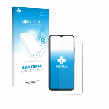 Parte frontale di una confezione del prodotto con il logo del marchio upscreen. Accanto è raffigurato il dispositivo ZTE Blade