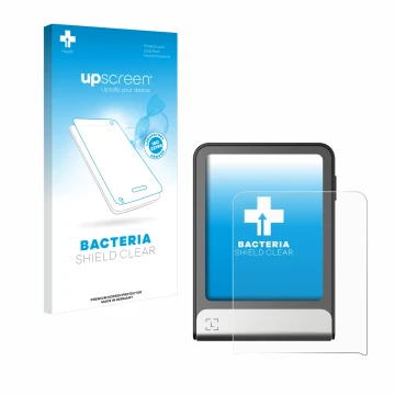 Parte frontale di una confezione del prodotto con il logo del marchio upscreen. Accanto è raffigurato il dispositivo Ledger Fl