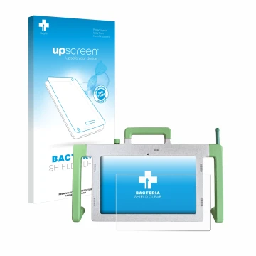 Parte frontale di una confezione del prodotto con il logo del marchio upscreen. Accanto è raffigurato il dispositivo Telemarie