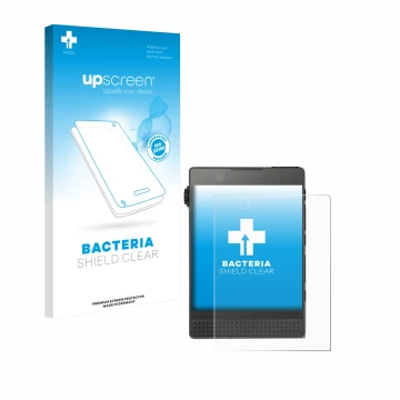 Parte frontale di una confezione del prodotto con il logo del marchio upscreen. Accanto è raffigurato il dispositivo Light Pho