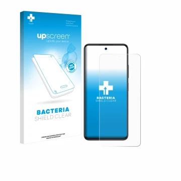 Parte frontale di una confezione del prodotto con il logo del marchio upscreen. Accanto è raffigurato il dispositivo ZTE Blade