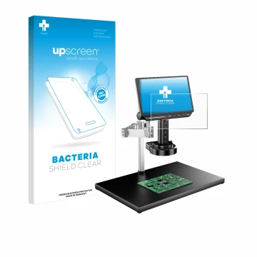 Parte frontale di una confezione del prodotto con il logo del marchio upscreen. Accanto è raffigurato il dispositivo Tomlov TM