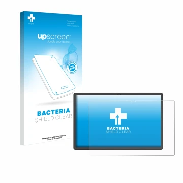 Parte frontale di una confezione del prodotto con il logo del marchio upscreen. Accanto è raffigurato il dispositivo Mediacom 