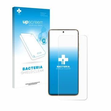 Parte frontale di una confezione del prodotto con il logo del marchio upscreen. Accanto è raffigurato il dispositivo Motorola 